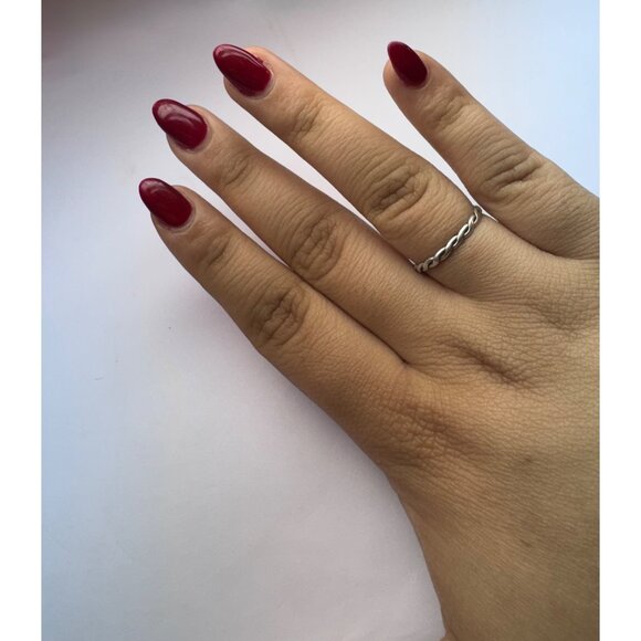 Estate Sterling Silver 925 Braided Rope Band Ring Size 9, Classic Stackable - Picture 4 of 8